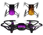 Skin Decal Wrap 2 Pack for DJI Ryze Tello Drone Fire Purple DRONE NOT INCLUDED