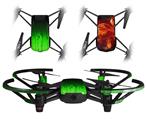 Skin Decal Wrap 2 Pack for DJI Ryze Tello Drone Fire Green DRONE NOT INCLUDED