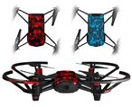 Skin Decal Wrap 2 Pack for DJI Ryze Tello Drone Skulls Confetti Red DRONE NOT INCLUDED