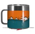 Skin Decal Wrap for Yeti Coffee Mug 14oz Ripped Colors Orange Seafoam Green - 14 oz CUP NOT INCLUDED by WraptorSkinz