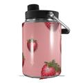 Skin Decal Wrap for Yeti Half Gallon Jug Strawberries on Pink - JUG NOT INCLUDED by WraptorSkinz