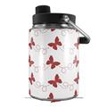 Skin Decal Wrap for Yeti Half Gallon Jug Pastel Butterflies Red on White - JUG NOT INCLUDED by WraptorSkinz