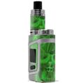 Skin Decal Wraps for Smok AL85 Alien Baby Flaming Fire Skull Green VAPE NOT INCLUDED