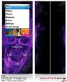 iPod Nano 4G Skin Flaming Fire Skull Purple