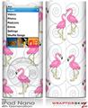iPod Nano 4G Skin Flamingos on White