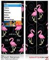 iPod Nano 4G Skin Flamingos on Black