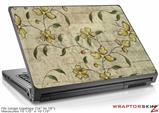 Large Laptop Skin Flowers and Berries Yellow