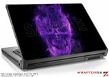 Large Laptop Skin Flaming Fire Skull Purple