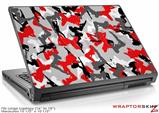 Large Laptop Skin Sexy Girl Silhouette Camo Red