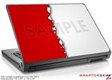 Large Laptop Skin Ripped Colors Red White