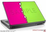 Large Laptop Skin Ripped Colors Hot Pink Neon Green