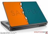 Large Laptop Skin Ripped Colors Orange Seafoam Green