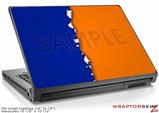 Large Laptop Skin Ripped Colors Blue Orange
