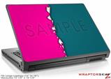 Large Laptop Skin Ripped Colors Hot Pink Seafoam Green