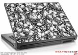 Large Laptop Skin Scattered Skulls White