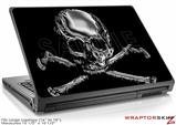 Large Laptop Skin Chrome Skull on Black