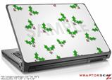 Large Laptop Skin Christmas Holly Leaves on White