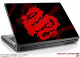 Large Laptop Skin Oriental Dragon Red on Black