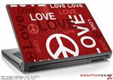 Large Laptop Skin Love and Peace Red