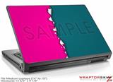 Medium Laptop Skin Ripped Colors Hot Pink Seafoam Green