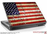 Medium Laptop Skin Painted Faded and Cracked USA American Flag
