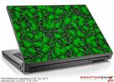 Medium Laptop Skin Scattered Skulls Green