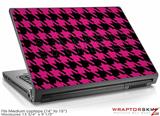 Medium Laptop Skin Houndstooth Hot Pink on Black