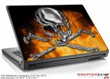 Medium Laptop Skin Chrome Skull on Fire