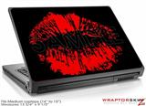 Medium Laptop Skin Big Kiss Lips Red on Black