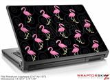 Medium Laptop Skin Flamingos on Black