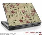 Small Laptop Skin Flowers and Berries Pink