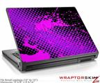 Small Laptop Skin Halftone Splatter Hot Pink Purple