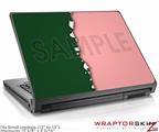 Small Laptop Skin Ripped Colors Green Pink