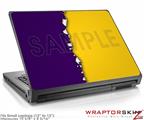 Small Laptop Skin Ripped Colors Purple Yellow