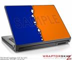 Small Laptop Skin Ripped Colors Blue Orange