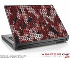 Small Laptop Skin HEX Mesh Camo 01 Red