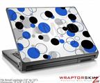 Small Laptop Skin Lots of Dots Blue on White