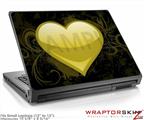 Small Laptop Skin Glass Heart Grunge Yellow