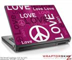 Small Laptop Skin Love and Peace Hot Pink