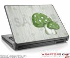 Small Laptop Skin Mushrooms Green