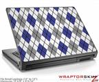 Small Laptop Skin Argyle Blue and Gray