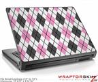 Small Laptop Skin Argyle Pink and Gray