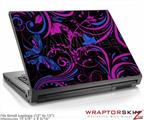 Small Laptop Skin Twisted Garden Hot Pink and Blue
