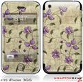 iPhone 3GS Decal Style Skin - Flowers and Berries Purple
