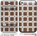 iPhone 3GS Decal Style Skin - Squared Chocolate Brown