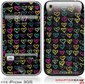 iPhone 3GS Decal Style Skin - Kearas Hearts Black