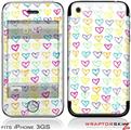 iPhone 3GS Decal Style Skin - Kearas Hearts White