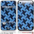 iPhone 3GS Decal Style Skin - Retro Houndstooth Blue
