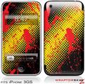 iPhone 3GS Decal Style Skin - Halftone Splatter Yellow Red