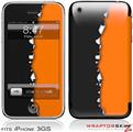 iPhone 3GS Decal Style Skin - Ripped Colors Black Orange